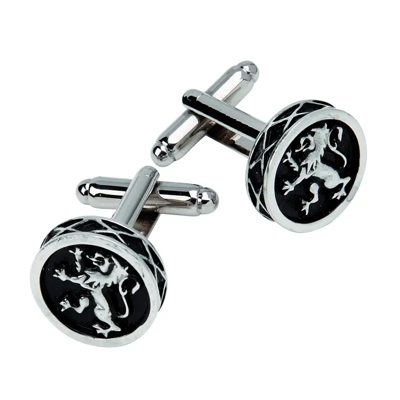 Lion Rampant Round Cufflinks | Kilts 4 U - Made in Scotland